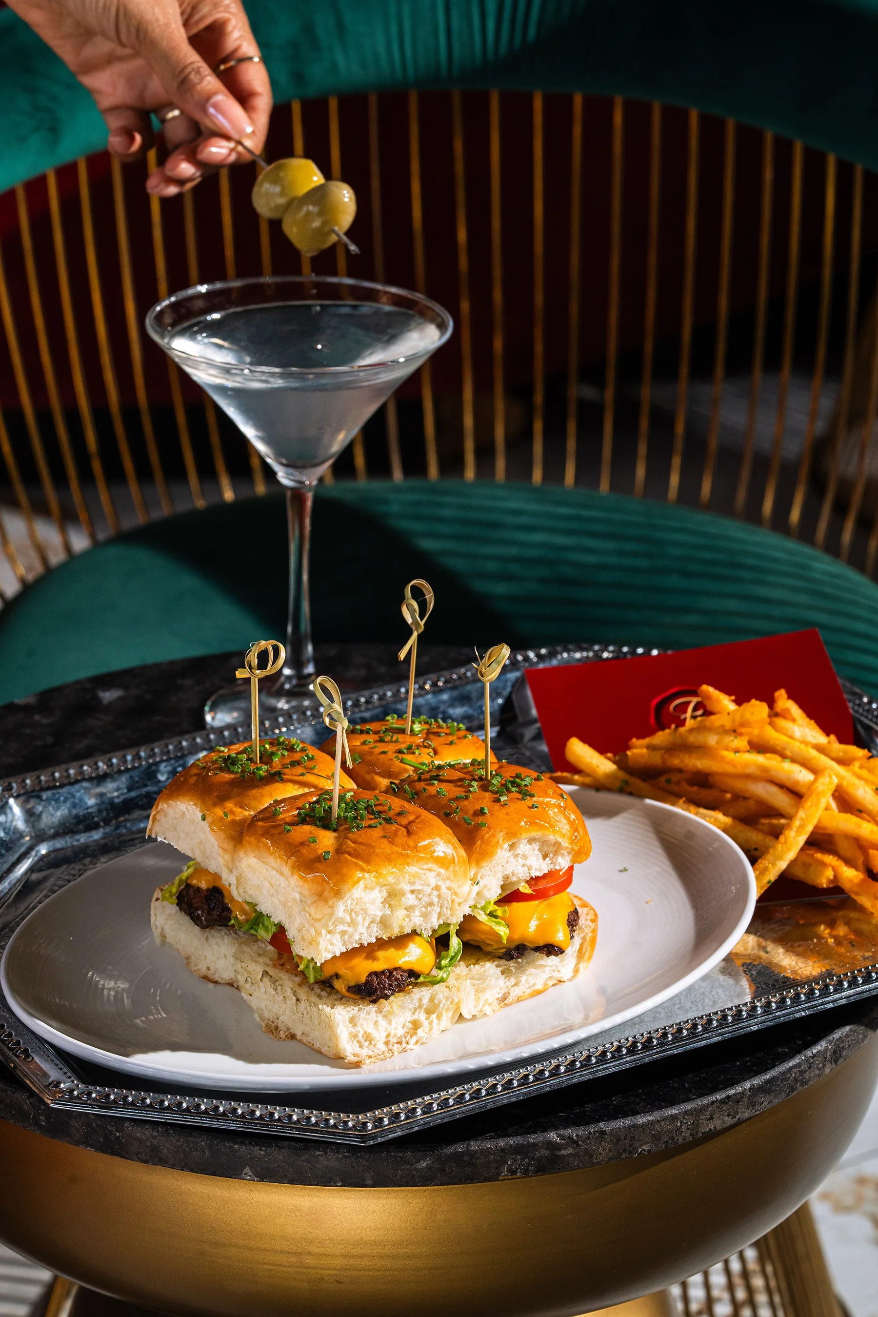 Fancy sliders with martini