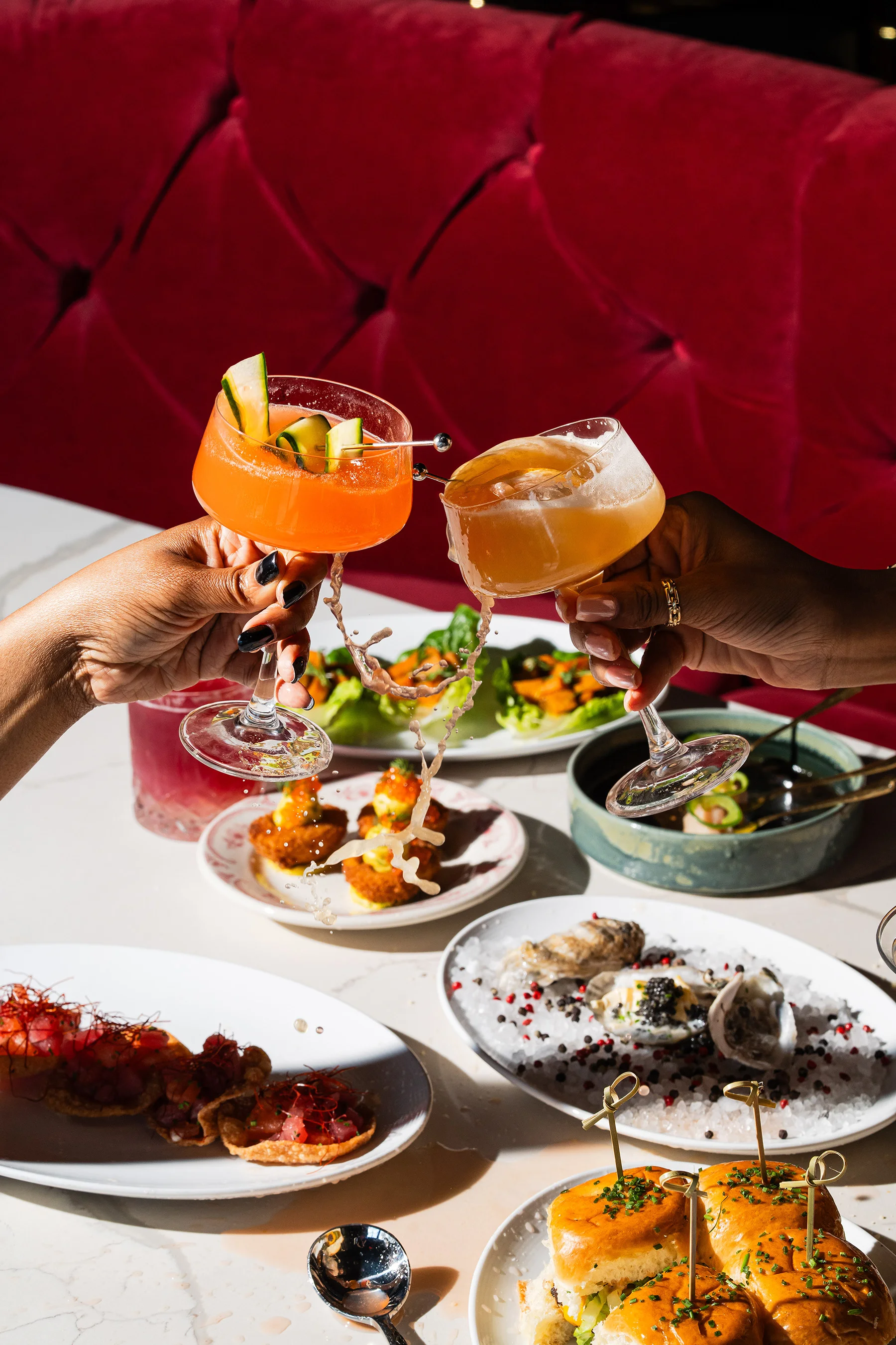 Cheers at Fancy's - cocktails and friends