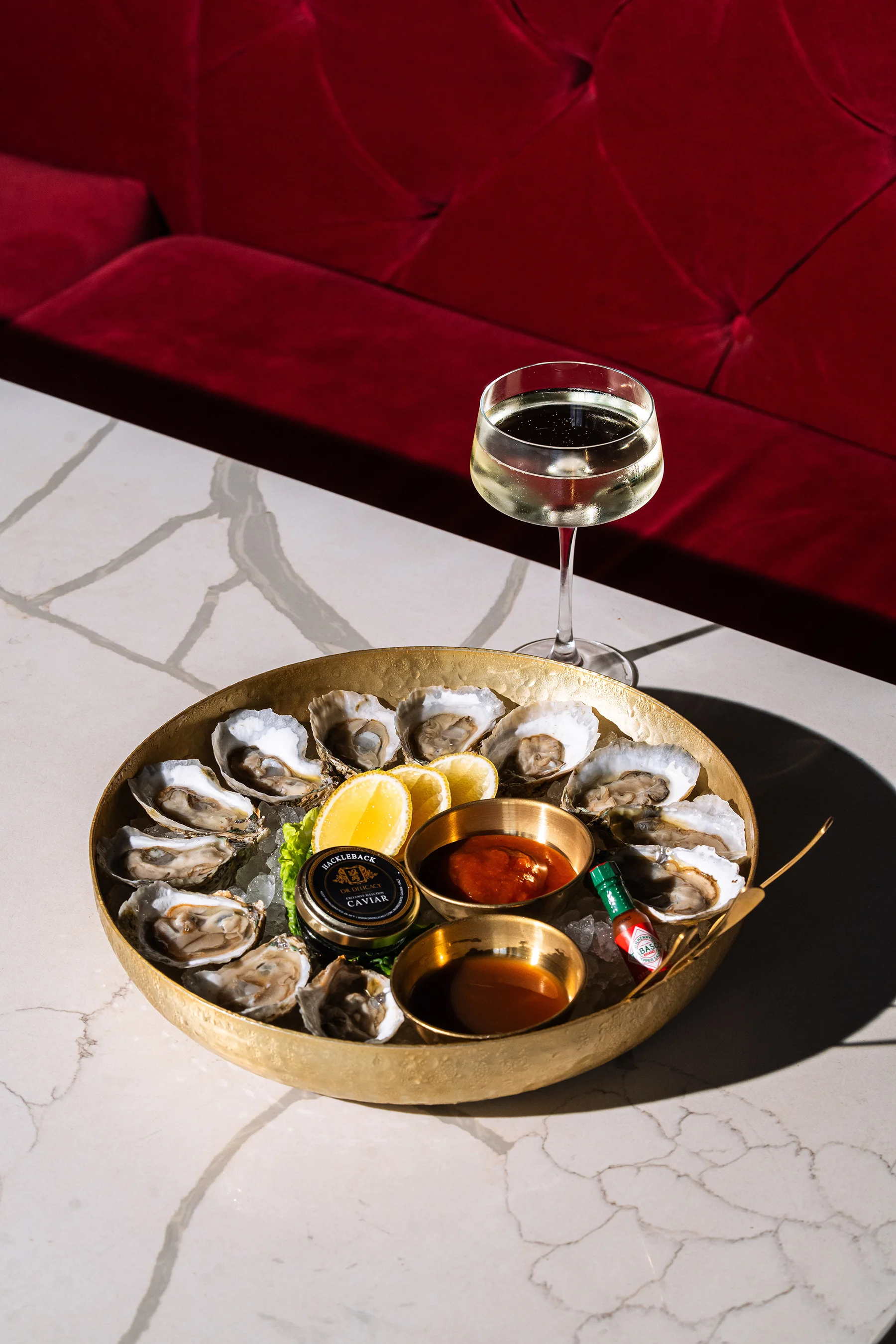 East Coast Oysters with caviar